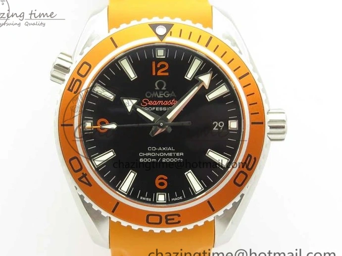 0317 Planet Ocean Professional Orange Bezel 42mm 1:1 VSF Best Edition on Orange Rubber Strap A8500 Super Clone Original 7947